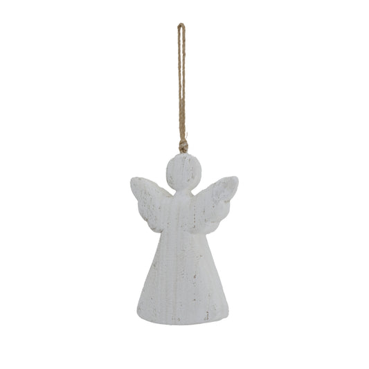 Large Whitewashed Rustic Hanging Angel