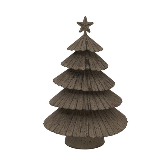 Large Rustic Metal Layered Tree With Star