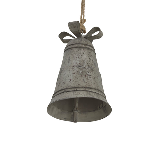 Rustic Metal Hanging Bell With Bow