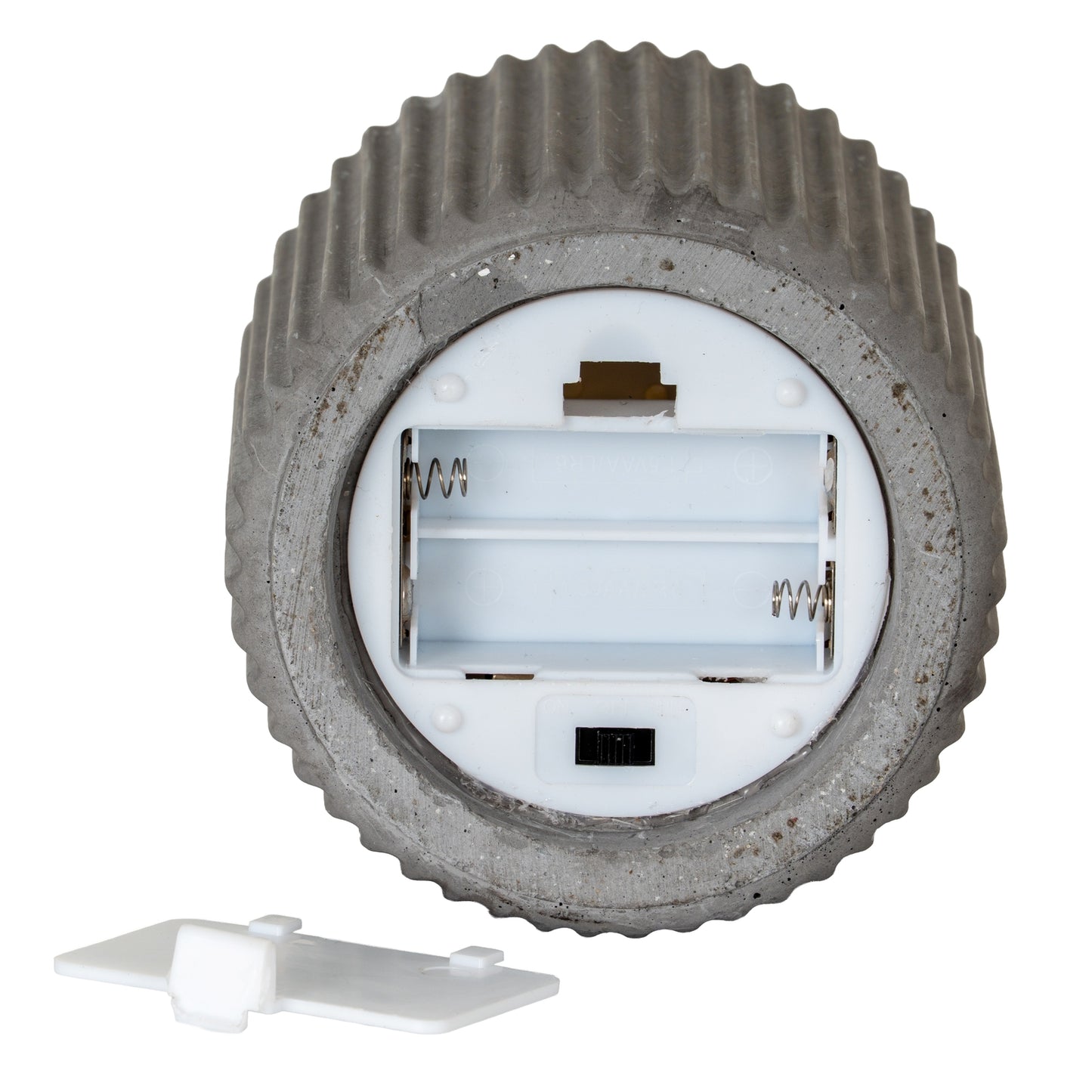 Luxe Collection Natural Glow Grey Ribbed Large Led Candle