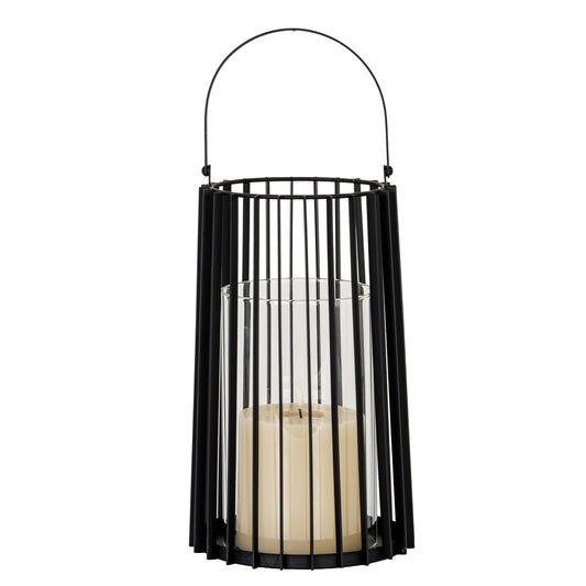 Lynk Large Lantern With Handle And Glass Candle Holder