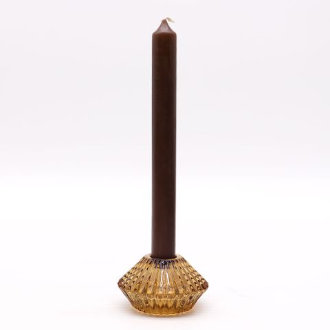 Flower Flip Dinner Candle / Tealight Holder - Antique Amber