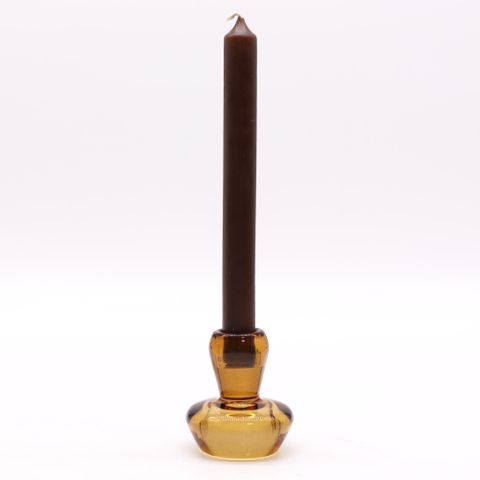 Mushroom Flip Dinner Candle / Tealight Holder - Antique Amber