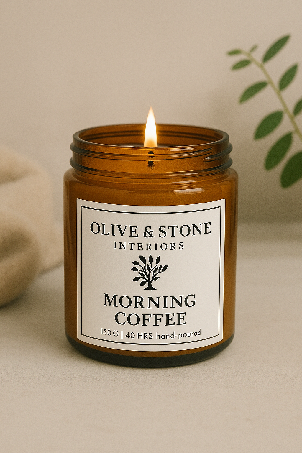 Olive & Stone | Natural Soy Wax Candle - Amber