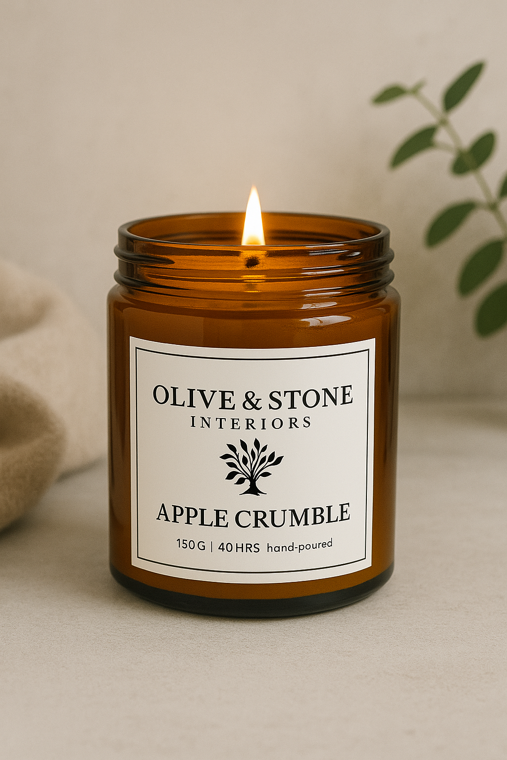 Olive & Stone | Natural Soy Wax Candle - Amber