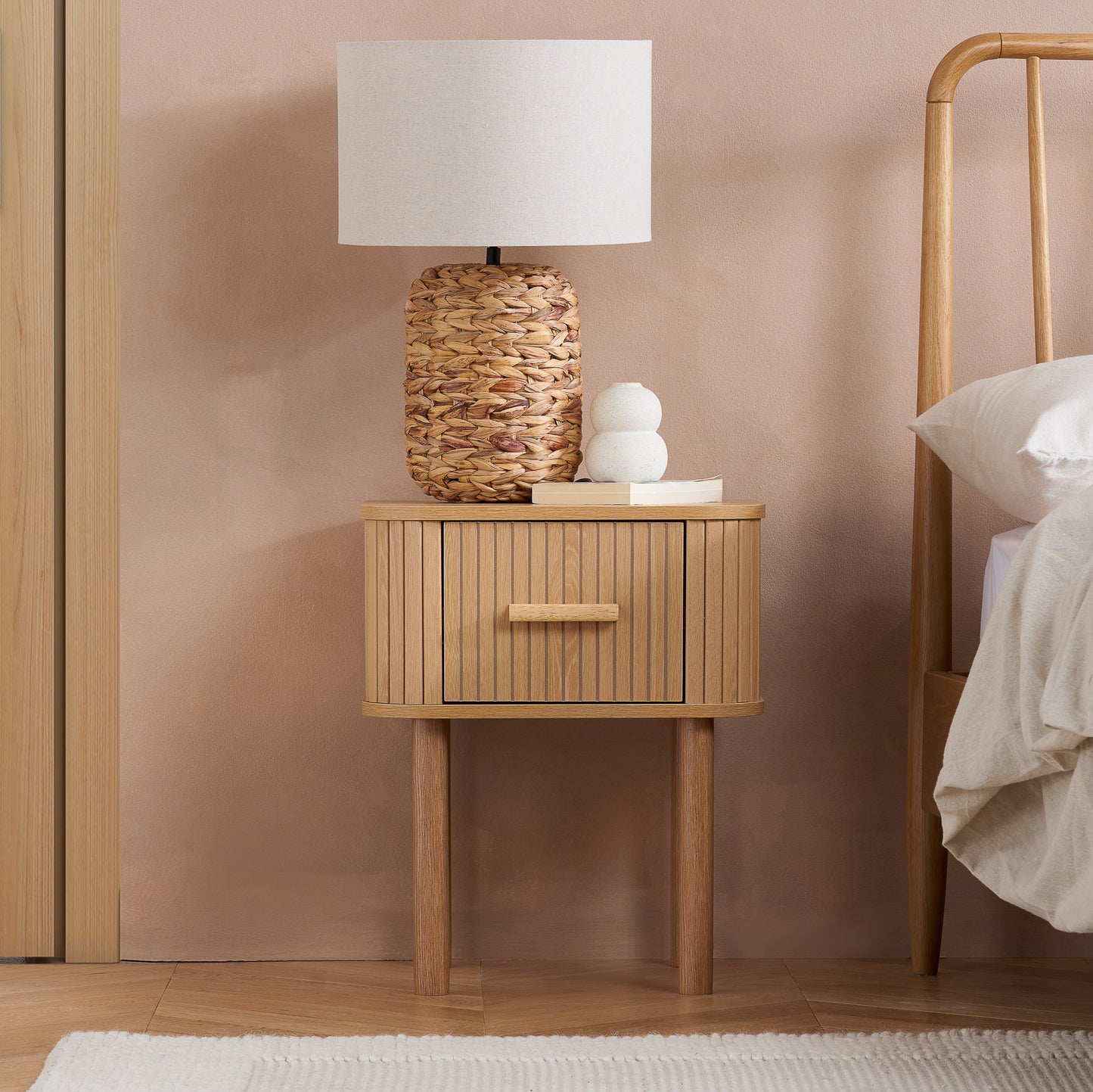 Axel 1 Drawer Fluted Bedside