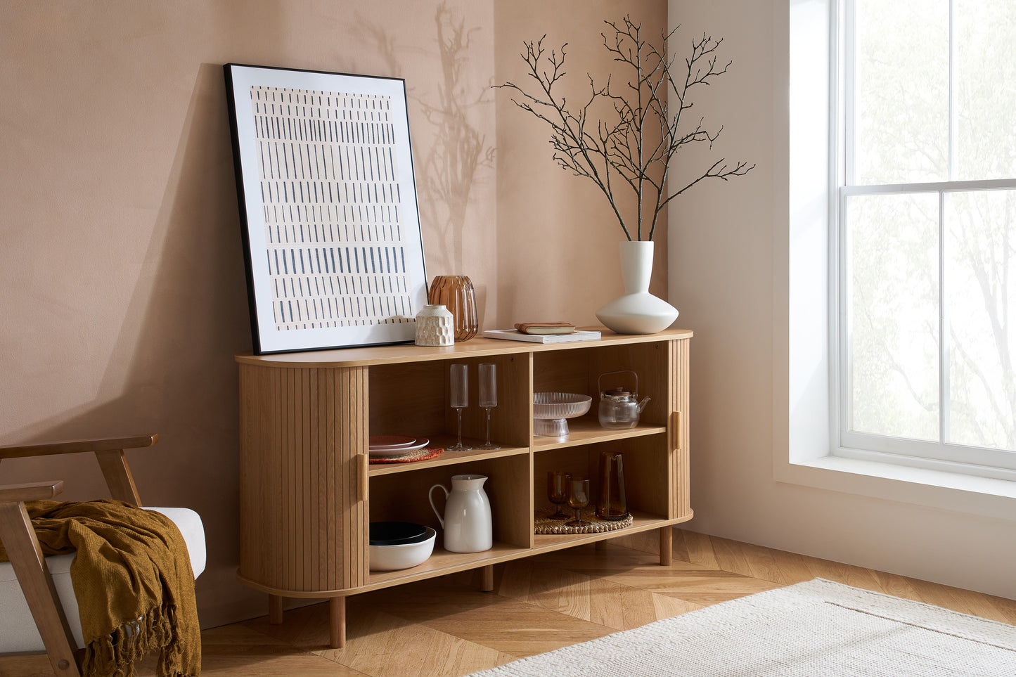 Axel 2 Door Fluted Sideboard