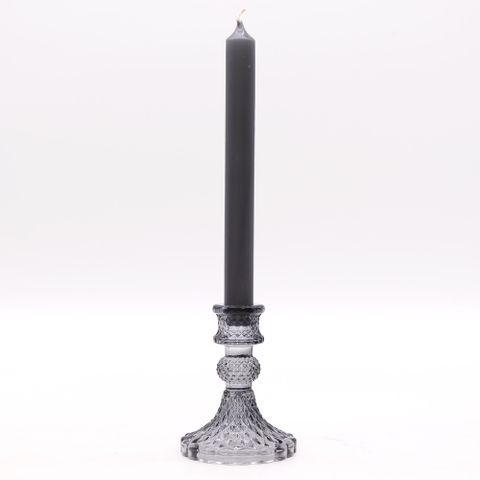 Vintage Dinner Candle Holder - Midnight Grey