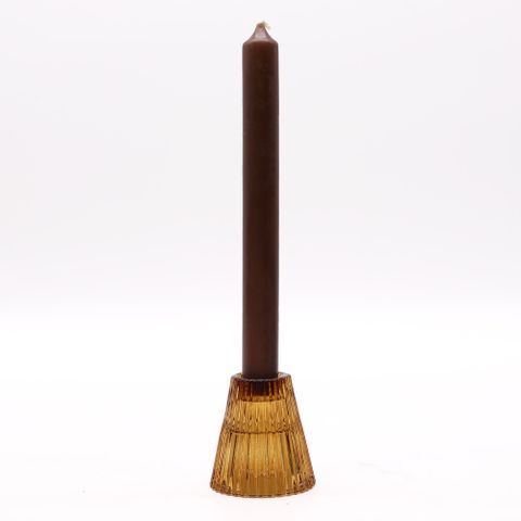 Flip Dinner Candle / Tealight Holder - Antique Amber