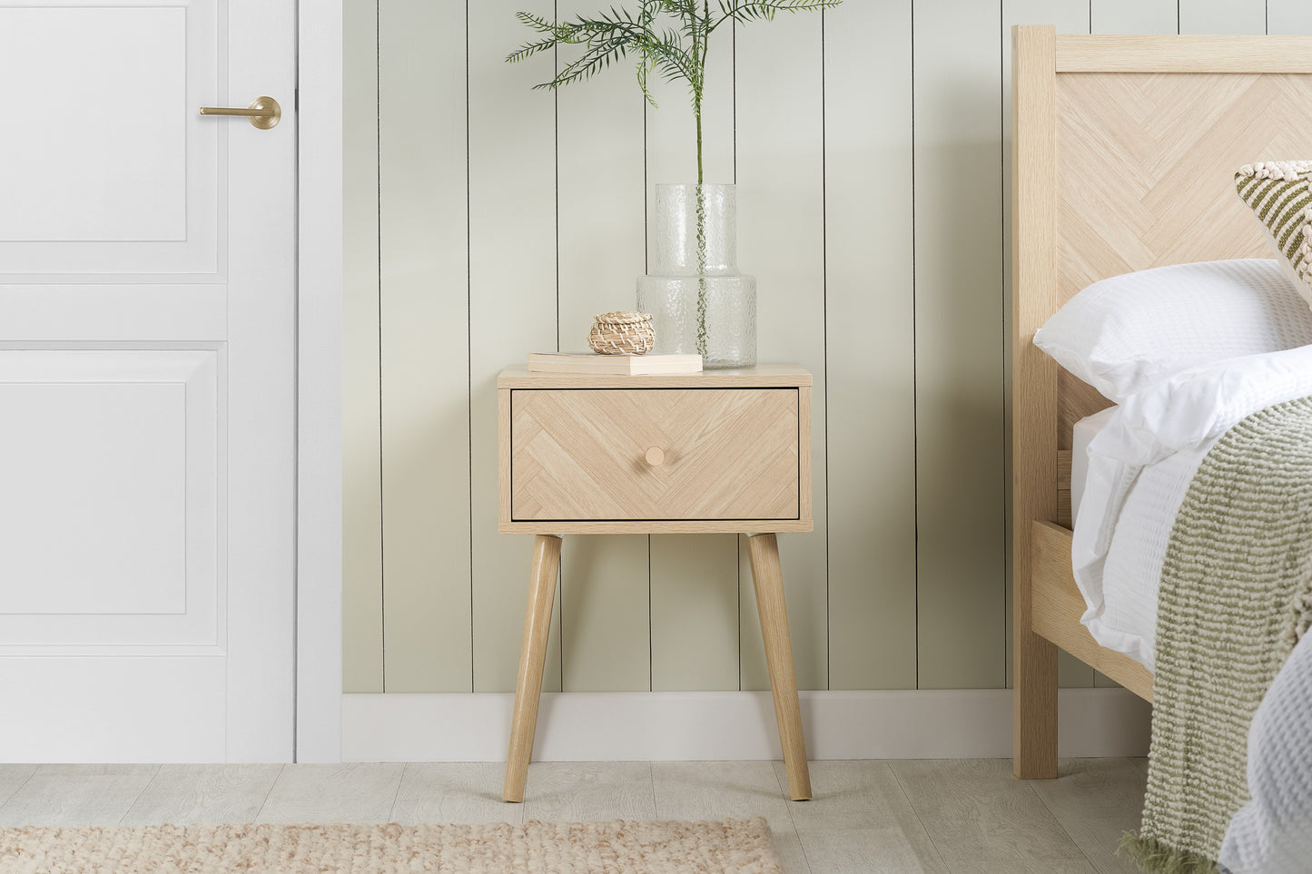 Herringford 1 Drawer Bedside