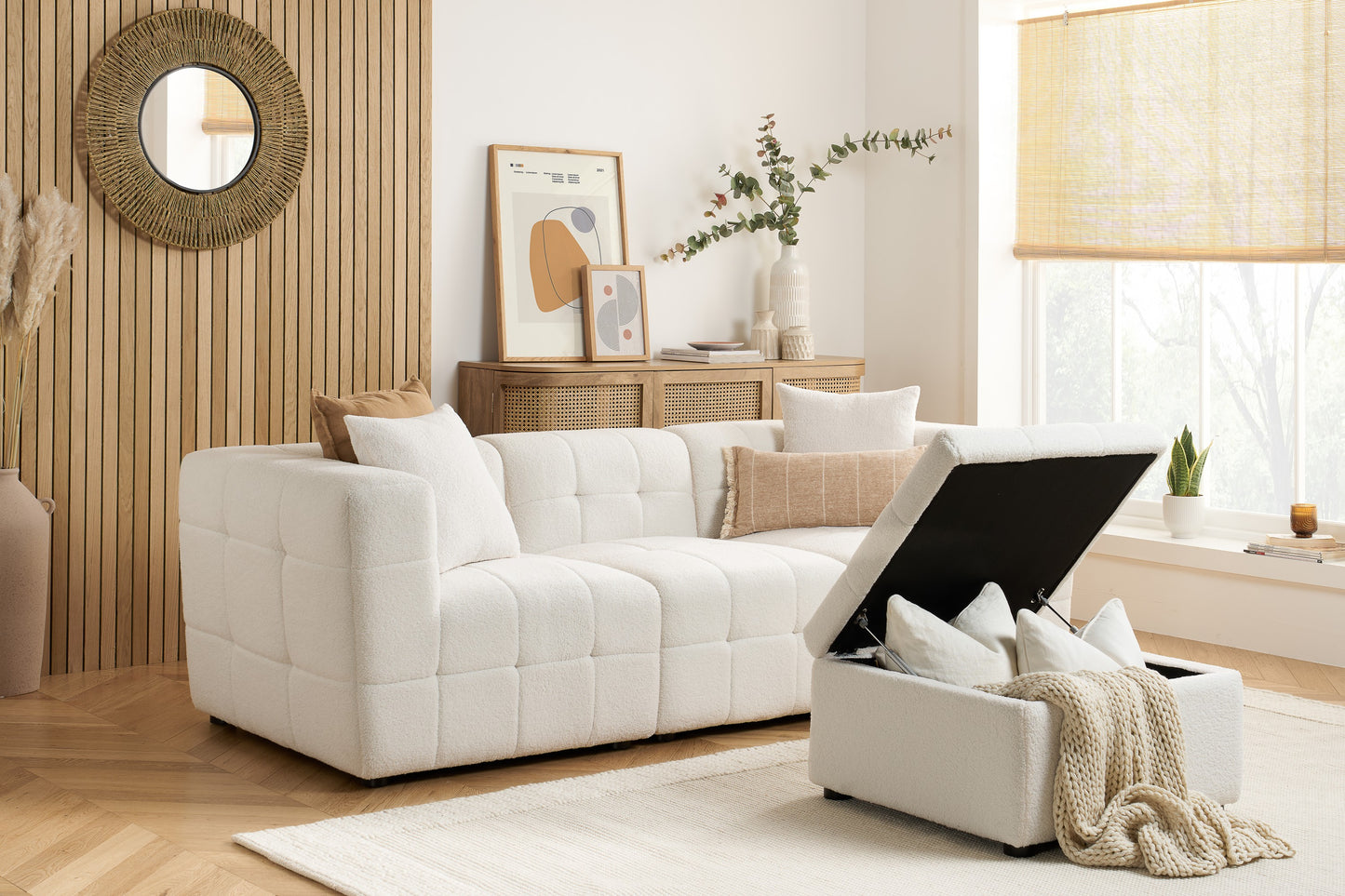 Milo 3 Seater Sofa With Footstool