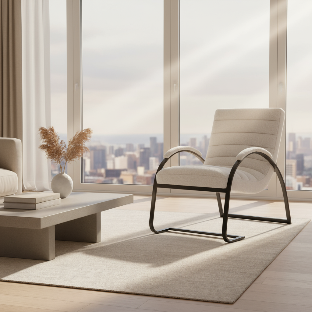 Boucle Ribbed Ark Chair