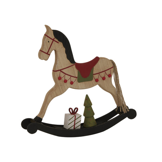 Large Rustic Decorated Rocking Horse