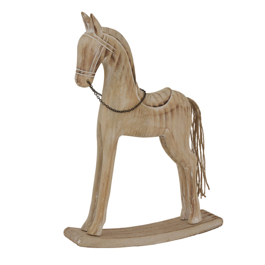 Large Natural Rustic Rocking Horse