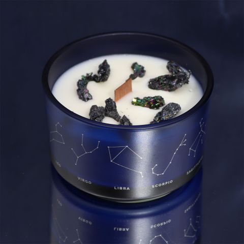 Zodiac Crystal Candle with Gemstone Bracelet - Aries