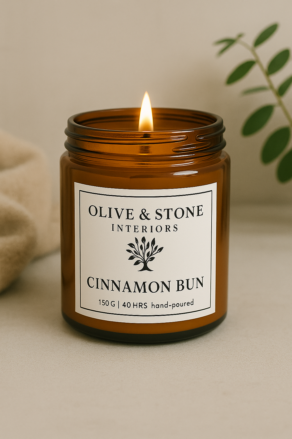 Olive & Stone | Natural Soy Wax Candle - Amber