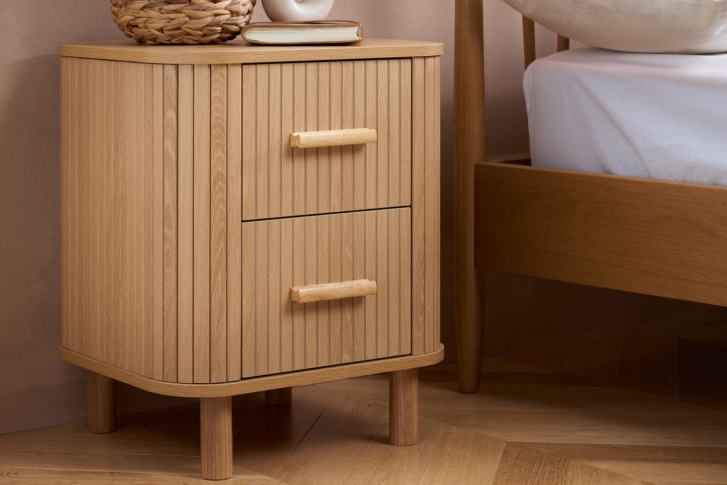 Axel 2 Drawer Fluted Bedside