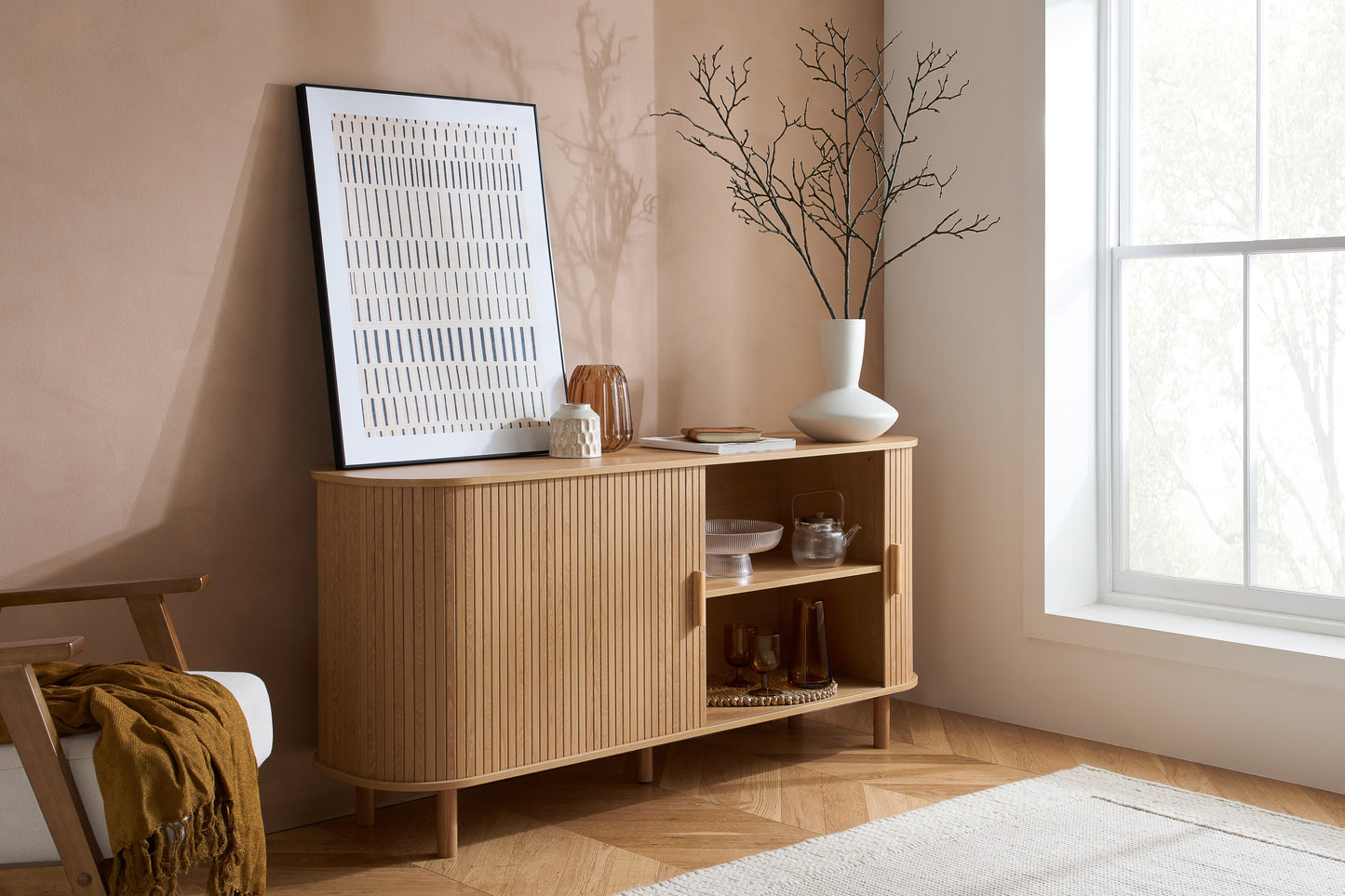 Axel 2 Door Fluted Sideboard