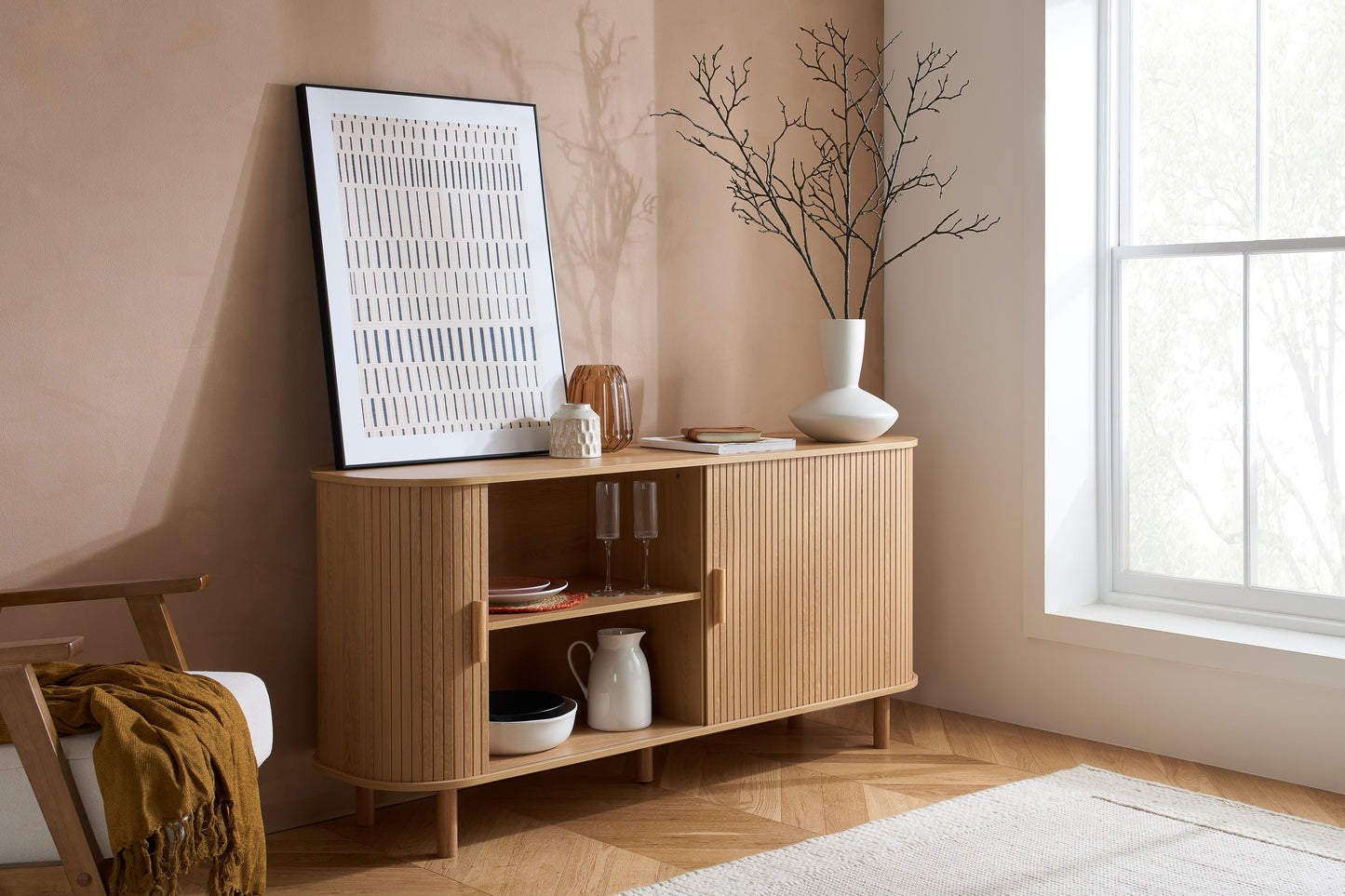 Axel 2 Door Fluted Sideboard
