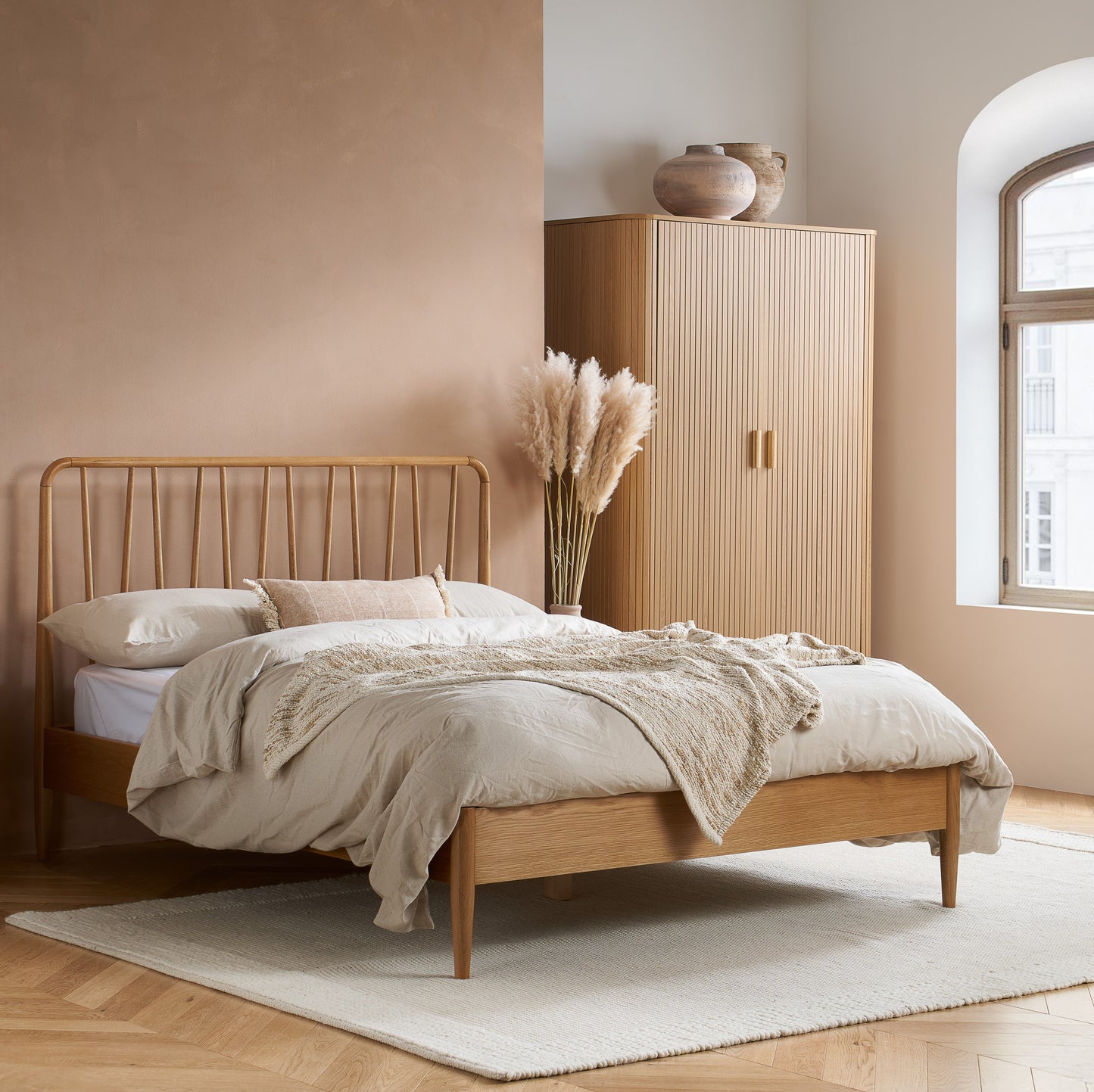 Axel 2 Door 1 Drawer Fluted Wardrobe