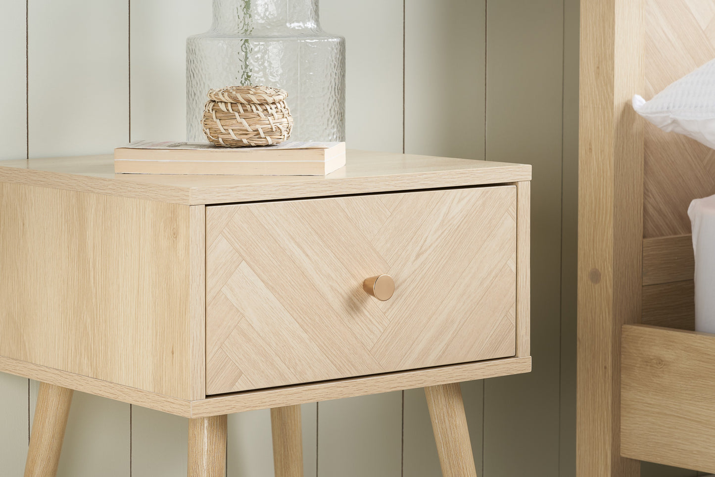 Herringford 1 Drawer Bedside