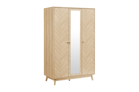 Herringford 3 Door  Wardrobe With Mirror