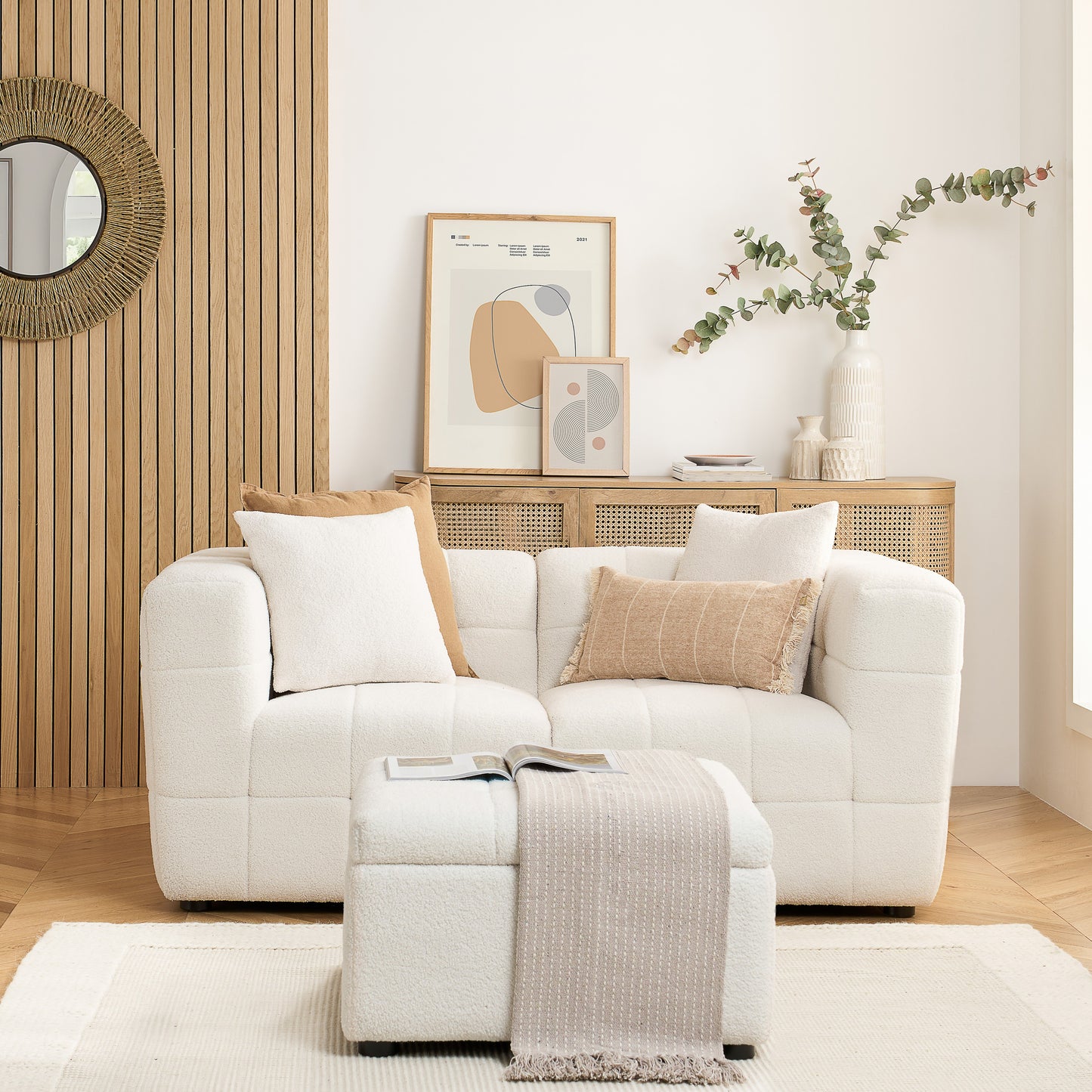 Milo 2 Seater Sofa With Footstool