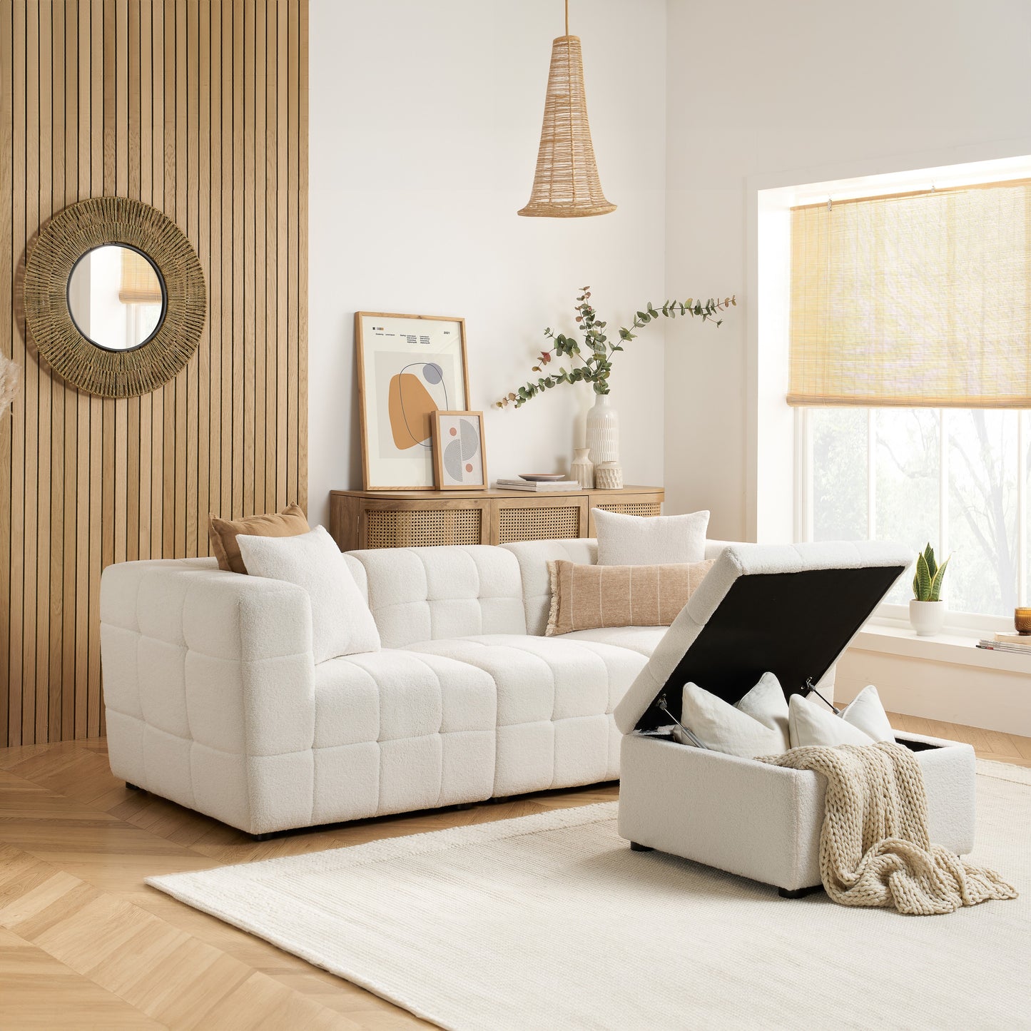 Milo 3 Seater Sofa With Footstool