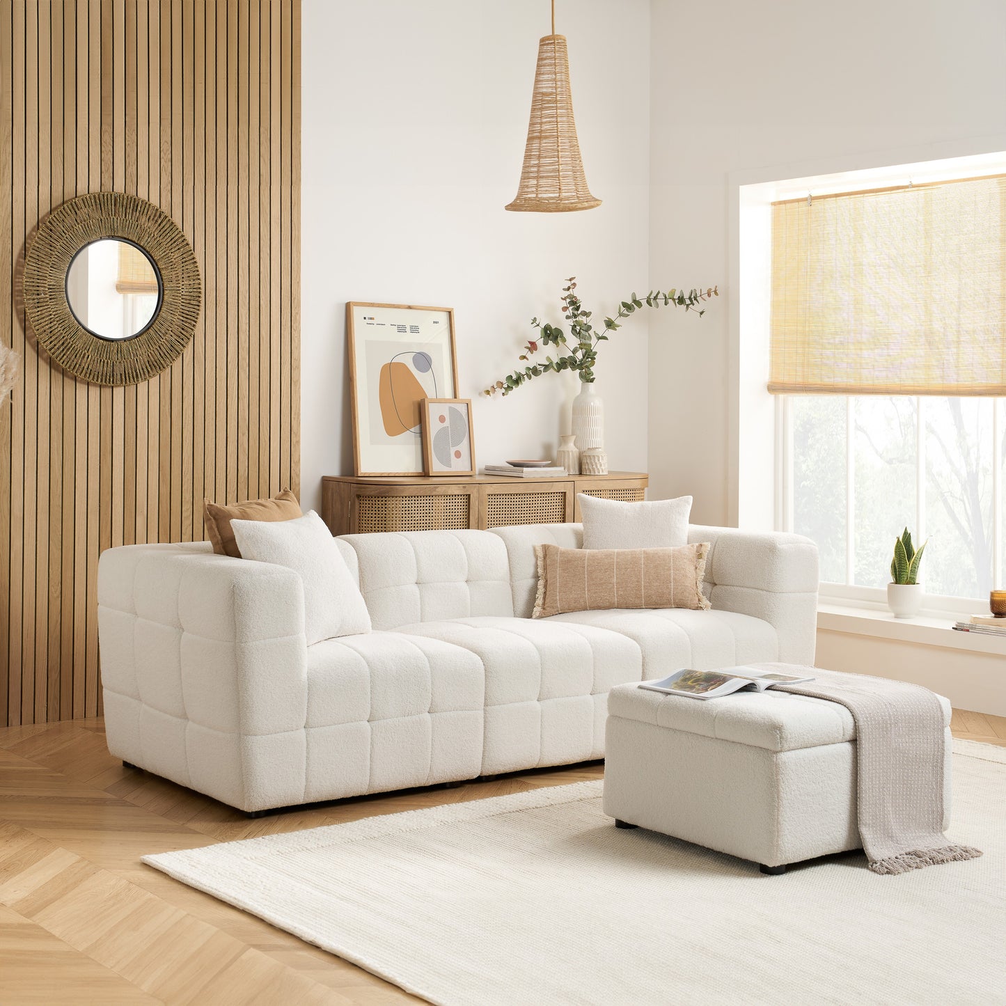 Milo 3 Seater Sofa With Footstool